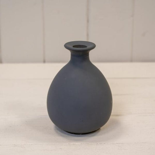 Matt Grey Glass Bud Vase