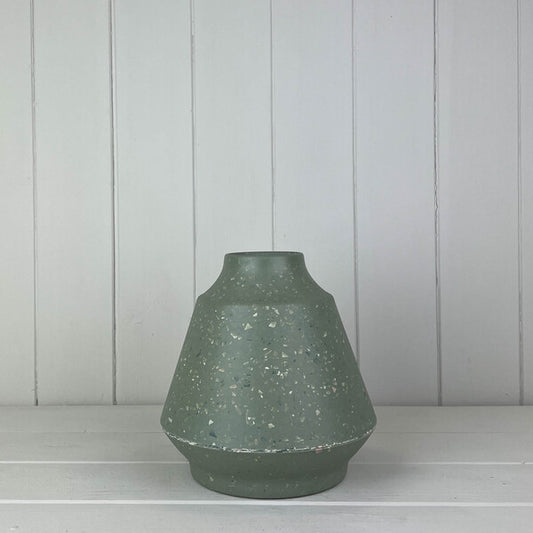 Earthy Sage Bamboo Terazzo Skandi Vase (Medium)